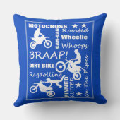 モトクロスダートバイクスポーツ用語タイポグラフィ クッション (裏面)