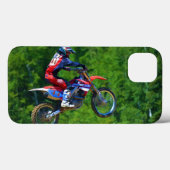 モトクロスダートバイクチャンピオンレーサー Case-Mate iPhoneケース (裏面 (横))