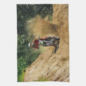 モトクロスダートバイクチャンピオンレース キッチンタオル (縦)