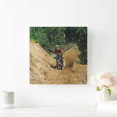 モトクロスダートバイクチャンピオンレース スクエア壁時計 (ホーム)