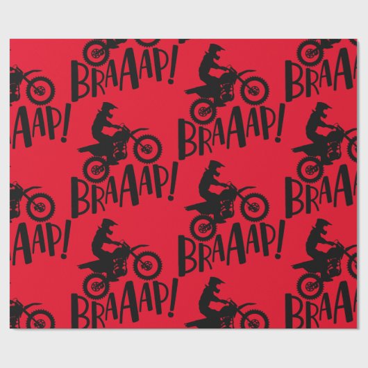 モトクロスダートバイクバイクもしくは自転車に乗る人ブラップ! ラッピングペーパー (フラット)