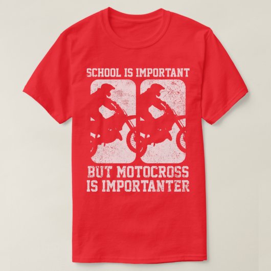 モトクロスダートバイクバイクもしくは自転車に乗る人 Tシャツ (デザイン正面)