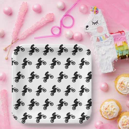 モトクロスダートバイクバースデーパーティー ペーパープレート (パーティー)