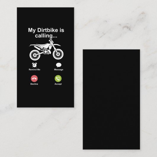 モトクロスダートバイクブレーキオフロードダイトバイクライダーズ 名刺 (正面/裏面)