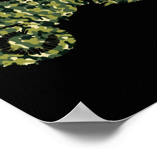 モトクロスダートバイクレーシングシャツ迷彩柄カモフラージュ ポスター (角)