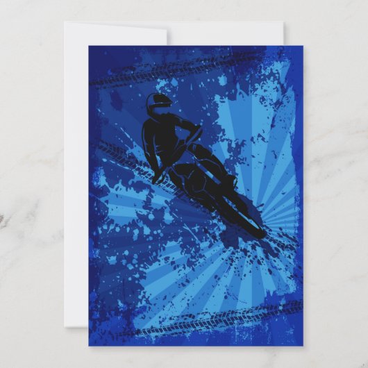 モトクロスダートバイクレースボーイズ誕生日パーティーの招待 招待状 (裏面)