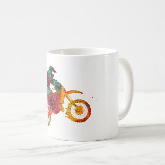 モトクロスダートバイク コーヒーマグカップ (正面右)