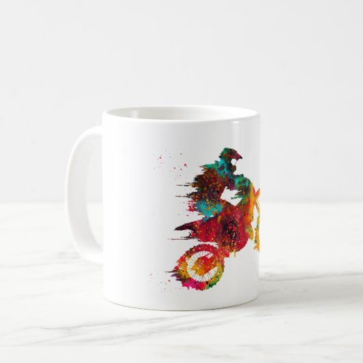 モトクロスダートバイク コーヒーマグカップ (正面左)