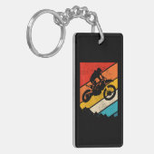 モトクロスダートバイクMXエンデューロバイクバイクもしくは自転車に乗る人 キーホルダー (正面左)