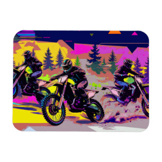 モトクロストリオレーサー - ダートバイクライダー マグネット