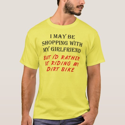 モトクロスバイクに乗りたい面白いTシャツ Tシャツ (正面)