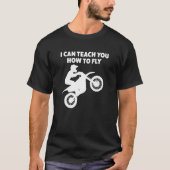 モトクロスバイクもしくは自転車に乗る人ダートバイクバイク教え缶あなた Tシャツ (正面)