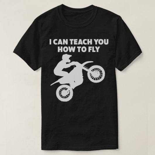 モトクロスバイクもしくは自転車に乗る人ダートバイクバイク教え缶 Tシャツ (デザイン正面)