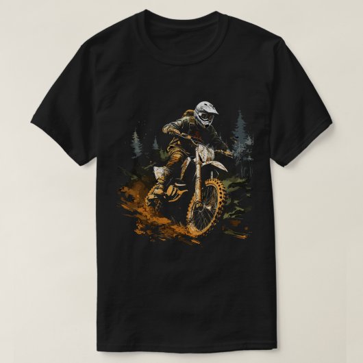 モトクロスバイクもしくは自転車に乗る人フォレストダートバイクメンボーイズグラフィックス Tシャツ (デザイン正面)