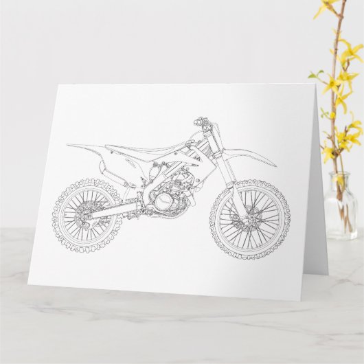 モトクロスバイク カード (黄色い花)