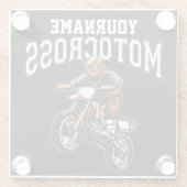 モトクロスパーソナライズされたダートバイクライダーレース ガラスコースター (裏面)