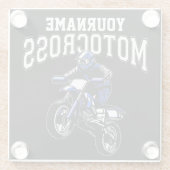 モトクロスパーソナライズされたダートバイクライダーレース ガラスコースター (裏面)
