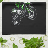 モトクロスパーソナライズされたダートバイクライダーレース キッチンタオル (折り畳み)