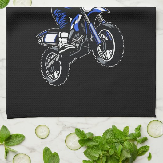 モトクロスパーソナライズされたダートバイクライダーレース キッチンタオル (折り畳み)