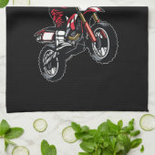 モトクロスパーソナライズされたダートバイクライダーレース キッチンタオル (折り畳み)