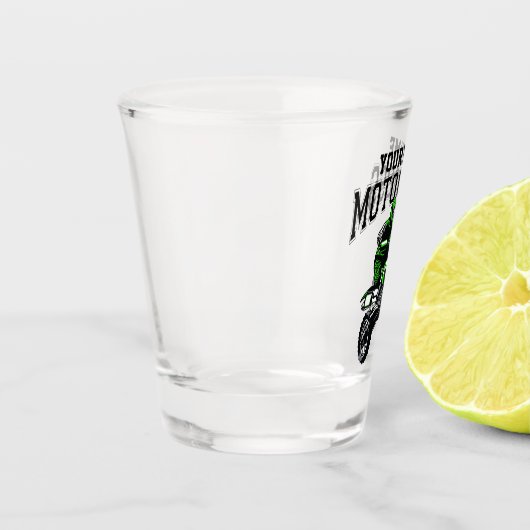 モトクロスパーソナライズされたダートバイクライダーレース ショットグラス (左)