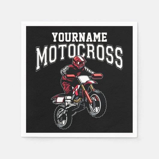 モトクロスパーソナライズされたダートバイクライダーレース スタンダードカクテルナプキン (正面)
