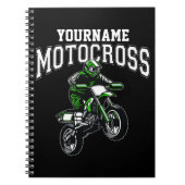 モトクロスパーソナライズされたダートバイクライダーレース ノートブック (正面)