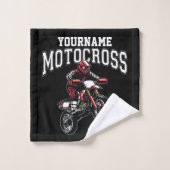 モトクロスパーソナライズされたダートバイクライダーレース バスタオルセット (ウォッシュタオル)