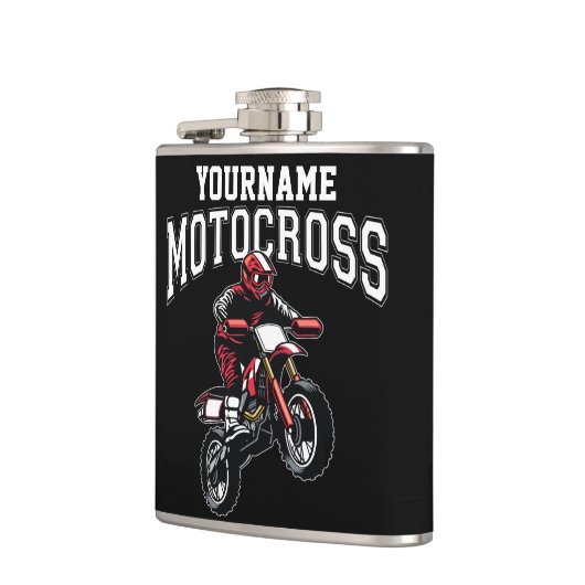 モトクロスパーソナライズされたダートバイクライダーレース フラスク (左)