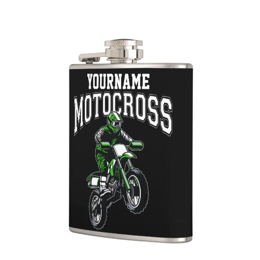 モトクロスパーソナライズされたダートバイクライダーレース フラスク (左)