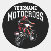 モトクロスパーソナライズされたダートバイクライダーレース ラウンドシール (正面)