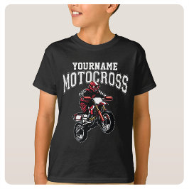 モトクロスパーソナライズされたダートバイクライダーレース Tシャツ