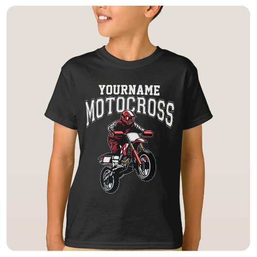モトクロスパーソナライズされたダートバイクライダーレース Tシャツ