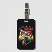 モトクロスパーソナライズされたレーシングのダート・バイク・トレイルライド ラゲッジタグ (正面縦)