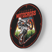 モトクロスパーソナライズされたレーシングのダート・バイク・トレイルライド ラージ壁時計 (傾斜)