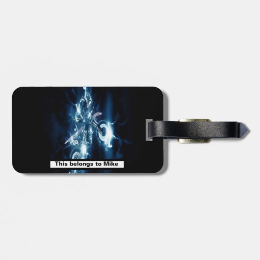 モトクロスパーソナライズされた ラゲッジタグ (裏面横)