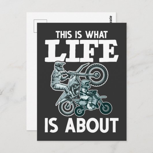 モトクロスファミリーファザーソンダートバイク ポストカード (正面/裏面)