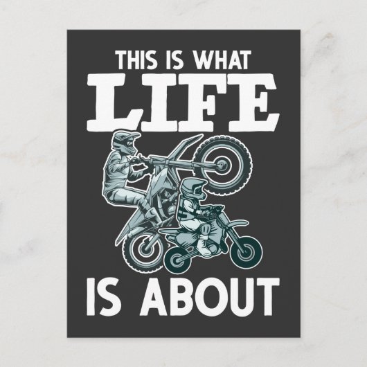 モトクロスファミリーファザーソンダートバイク ポストカード (正面)