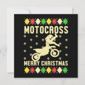 モトクロスメリークリスマス醜いクリスマスバイクGif 招待状 (正面)