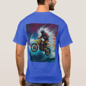モトクロスライダーが波を駆ける Tシャツ (裏面)