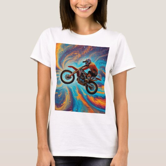 モトクロスライダーと夢の世界 Tシャツ (正面)