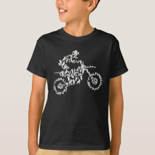 モトクロスライダーシルエットダートバイク Tシャツ