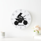 モトクロスライダーシルエット ラージ壁時計 (ホーム)