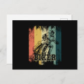 モトクロスライダースレーサーオートバイギフトレトロヴィント ポストカード (正面/裏面)