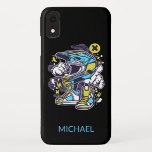 モトクロスライダーヘルメットパーソナライズされた名  スポーツ iPhone XRケース