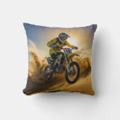 モトクロスライダー砂丘に乗る クッション (正面)