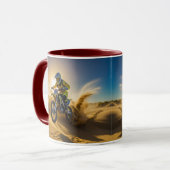 モトクロスライダー砂丘に乗る マグカップ (正面左)