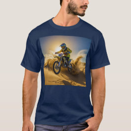 モトクロスライダー砂丘に乗る Tシャツ