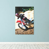 モトクロスライダー装飾用クッション キャンバスプリント (インサイチュ (ウッドフロア))
