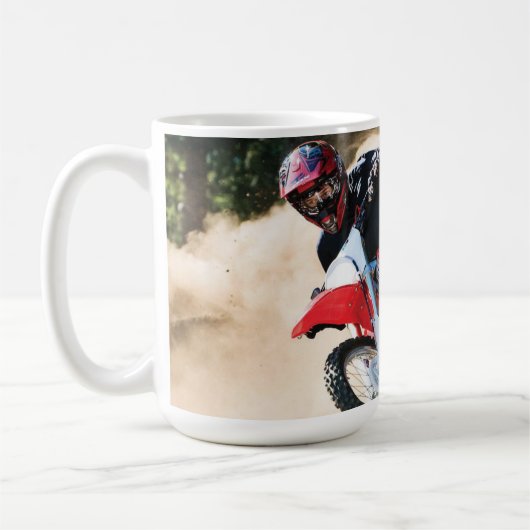 モトクロスライダー装飾用クッション コーヒーマグカップ (左)